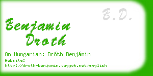 benjamin droth business card